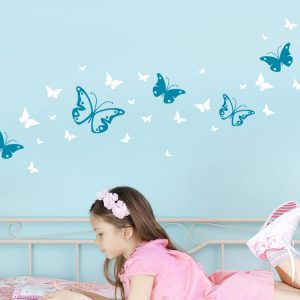 برچسب اتاق کودک پروانه تزئینی برای دیوار اتاق کودک دخترانه طرح پروانه بچگانه دیواری