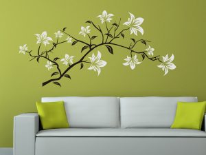 برچسب دیواری استیکر فانتزی اتاق پذیرای رنگ شاخه مشکی