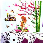 استیکر پرتره دختر و چتر - Image 12