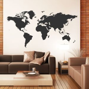 نقشه جهان برچسب دیواری
