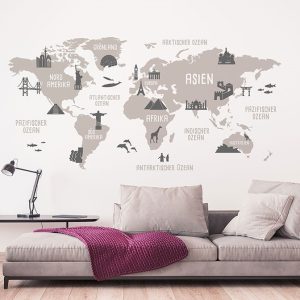 برچسب دیواری نقشه جهان