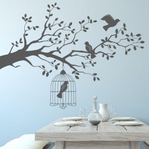 شاخه با برچسب دیوار قفس پرنده