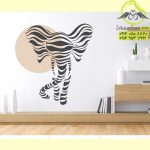 برچسب دیوار فیل با خورشید