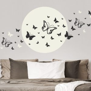 برچسب دیواری ماه با پروانه ها