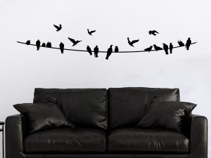 برچسب دیواری پرندگان روی خط برق