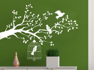 شاخه با برچسب دیوار قفس پرنده شاخه با قفس و پرنده دیوار قفس پرنده نه تنها یک دکوراسیون اصلی دیوار برای اتاق ناهار خوری، اتاق نشیمن یا اتاق خواب در بهار، بلکه برای طیف گسترده ای از اتاق های دیگر است.شاخه با قفس و پرنده