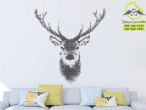 عکس برچسب دیوار گوزن پیکسلی