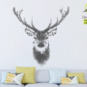 عکس برچسب دیوار گوزن پیکسلی