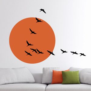 پرندگان مهاجر برچسب دیوار در زیر نور خورشید3