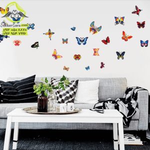استیکر دیواری پروانه رنگا رنگ زیبا