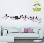 برچسب دیواری شاخه با پرندگان