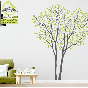 عکس برچسب دیواری درختان برگریز دو رنگ