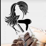 استیکر آرایشگاه قیچی و سشوار