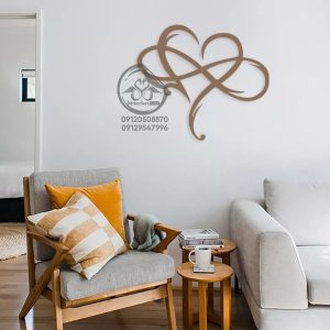 استیکر دیواری چوبی به رنگ قهوه ای در اتاق نشیمن