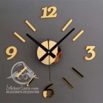 ساعت دیواری پازلی در رنگ طلایی با عقربه مشکی