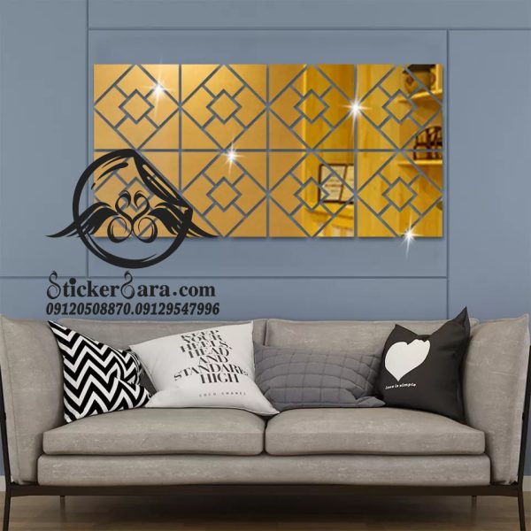 آینه دیواری به رنگ طلایی