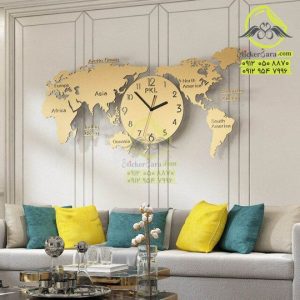 خرید نقشه جهان دیواری طلایی برای پذیرای و اتاق نشیمن