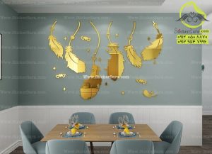 آینه دیواری طلایی گلد پر برای  اتاق خواب اتاق نشیمن 