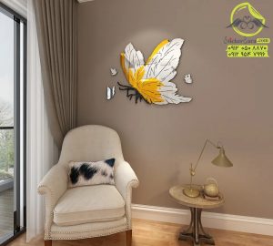 برچسب دیواری پروانه سه بعدی خلاقانه اتاق پذیرایی اتاق نشیمن پس زمینه دکوراسیون دیوار اتاق خواب اینه ای