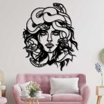 استیکر چوبی جادویی روی دیوار زن - MEDUSA GORGONA