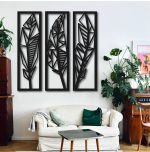 استیکر چوبی سه قسمتی مدرن از برگ موز