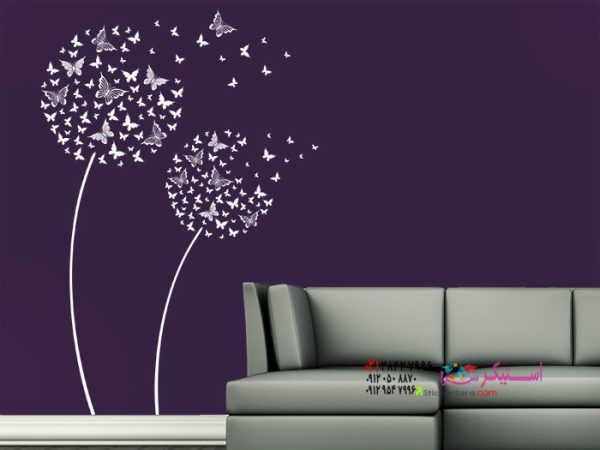 برچسب دیواری گل‌های پروانه‌ای - Image 2