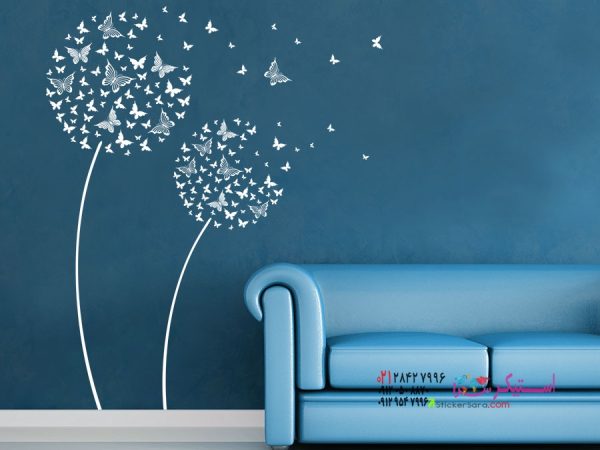 برچسب دیواری گل‌های پروانه‌ای - Image 4