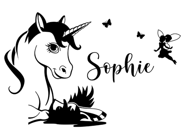 برچسب دیواری اسب شاخدار با نام و پری - Image 5