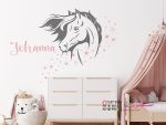 برچسب دیواری سر اسب با ستاره و نام دلخواه - Image 2