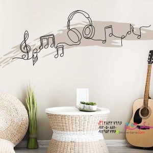 عکس استیکر دیواری اتاق ابزار موسیقی