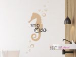 عکس برچسب دیواری My Spa با طرح اسب دریایی_