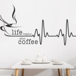 عکس برچسب دیواری زندگی بعد از قهوه آغاز می‌شود