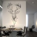 عکس برچسب دیواری سنتی با طرح شاخ گوزن برای همه طرفداران دکوراسیون دیواری روستیک