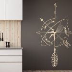 برچسب دیواری طرح هندسی این استیکر دیواری هندسی کاملاً شیک با عناصر سبک‌های مختلف از حوزه‌های قومی، ناوبری