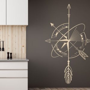 برچسب دیواری طرح هندسی این استیکر دیواری هندسی کاملاً شیک با عناصر سبک‌های مختلف از حوزه‌های قومی، ناوبری