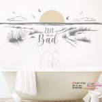 برچسب دیواری وقت شنا در ساحل است