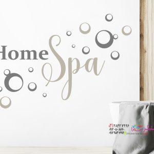 عکس استیکر دیواری هوم اسپا با برچسب دیواری هوم اسپا می‌توانید فضای آرامش‌بخش و شخصی خودتان را در حمام