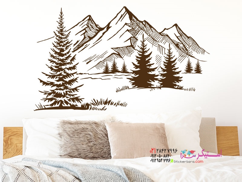 عکس برچسب دیواری در کوهستان_