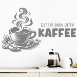 عکس برچسب دیواری وقت یک قهوه خوب است