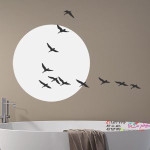 عکس برچسب دیواری پرندگان مهاجر در نور خورشید