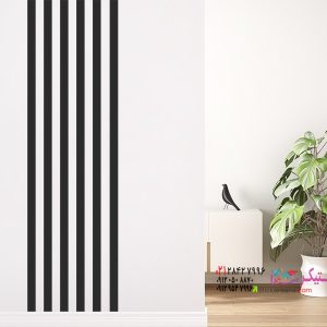 عکس برچسب دیواری، بنر دیواری، خط راه راه عمودی_طراحی دیوار مدرن برای فضاهای مدرن: بنر دیواری با طرح راه راه عمودی