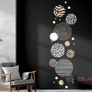 عکس برچسب دیواری، بنر دیواری، دایره‌های طرح‌دار_