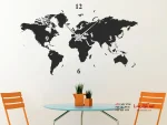 برچسب دیواری ساعت دیواری نقشه جهان - Image 2