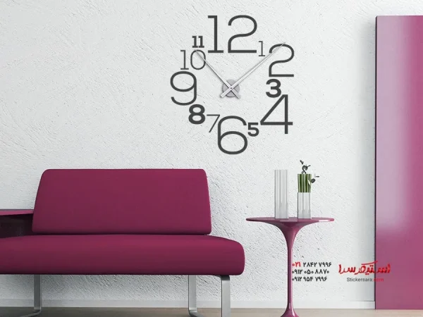 ساعت دیواری با برچسب اعداد - تصویر 3