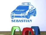 برچسب دیواری ماشین پلیس با نام - Image 2
