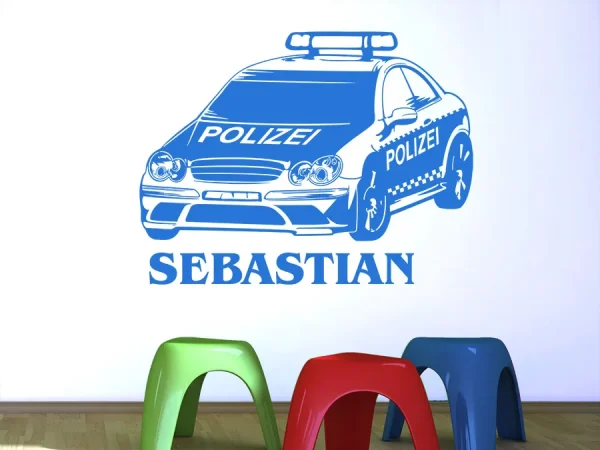 برچسب دیواری ماشین پلیس با نام - Image 2