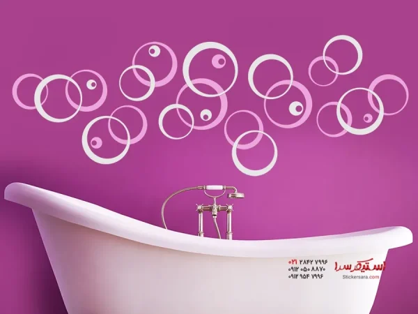 استیکر دیوار طرح دایره دو رنگ1 - Image 3