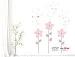 برچسب دیواری طرح گل حباب صابون - Image 4