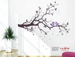 برچسب دیواری شاخه با طرح پرندگان و قلب - Image 3