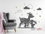 برچسب دیواری گوزن با خرگوش  و قلب - Image 2